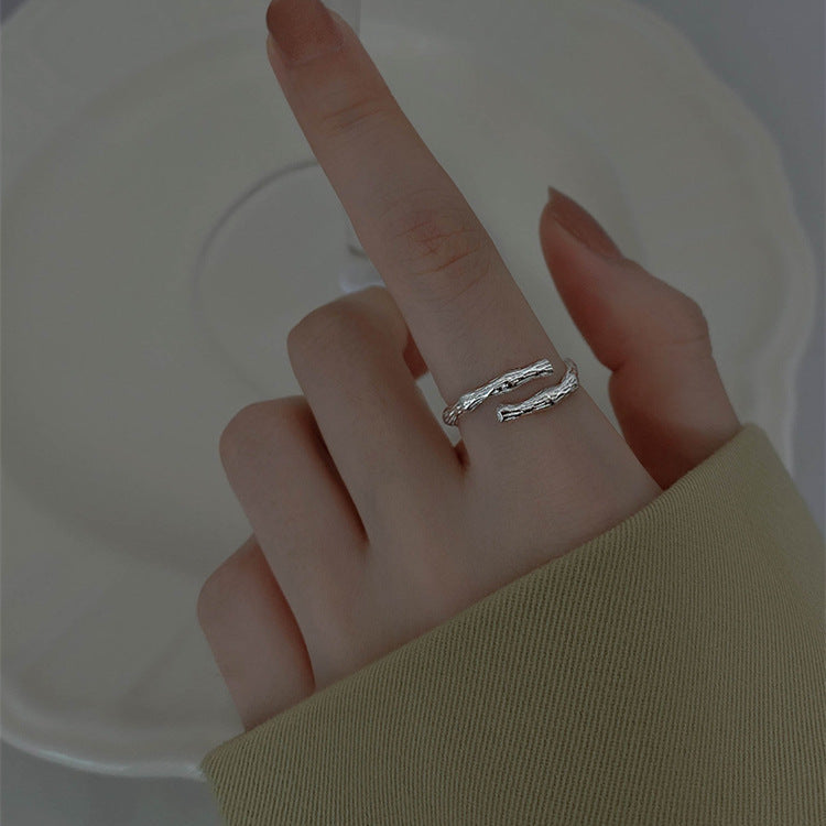 925 sterling silver open-end ring - silvery