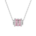 925 sterling silver zirconium pendant necklace - silvery