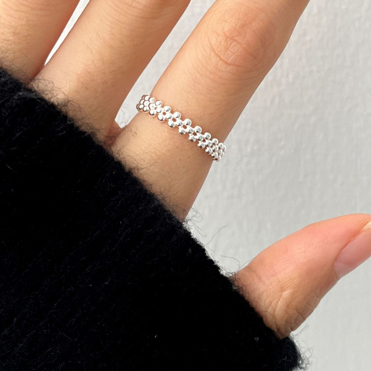 925 sterling silver open-end ring - silvery
