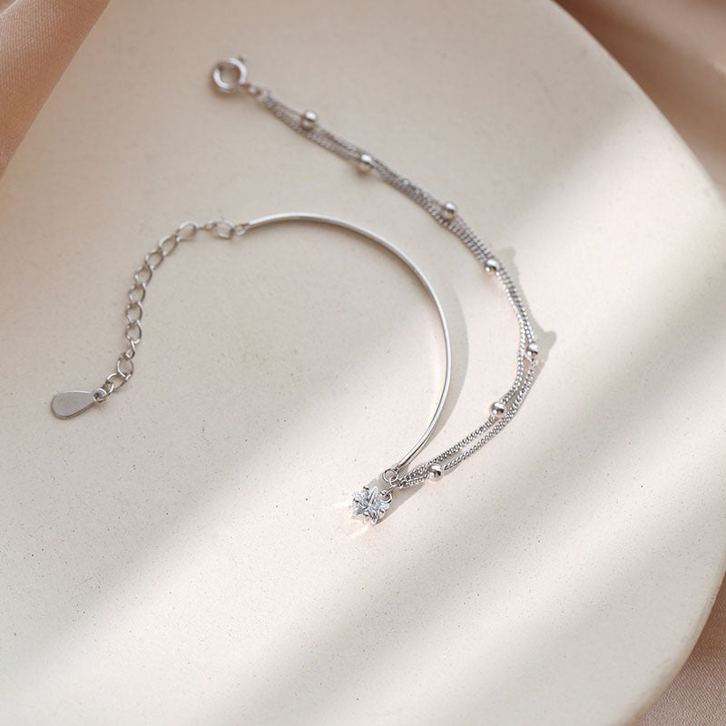 S925 sterling silver bracelet - silvery