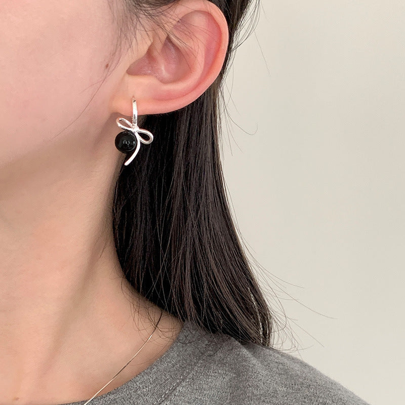 925 sterling silver pearl ear buckle - silvery