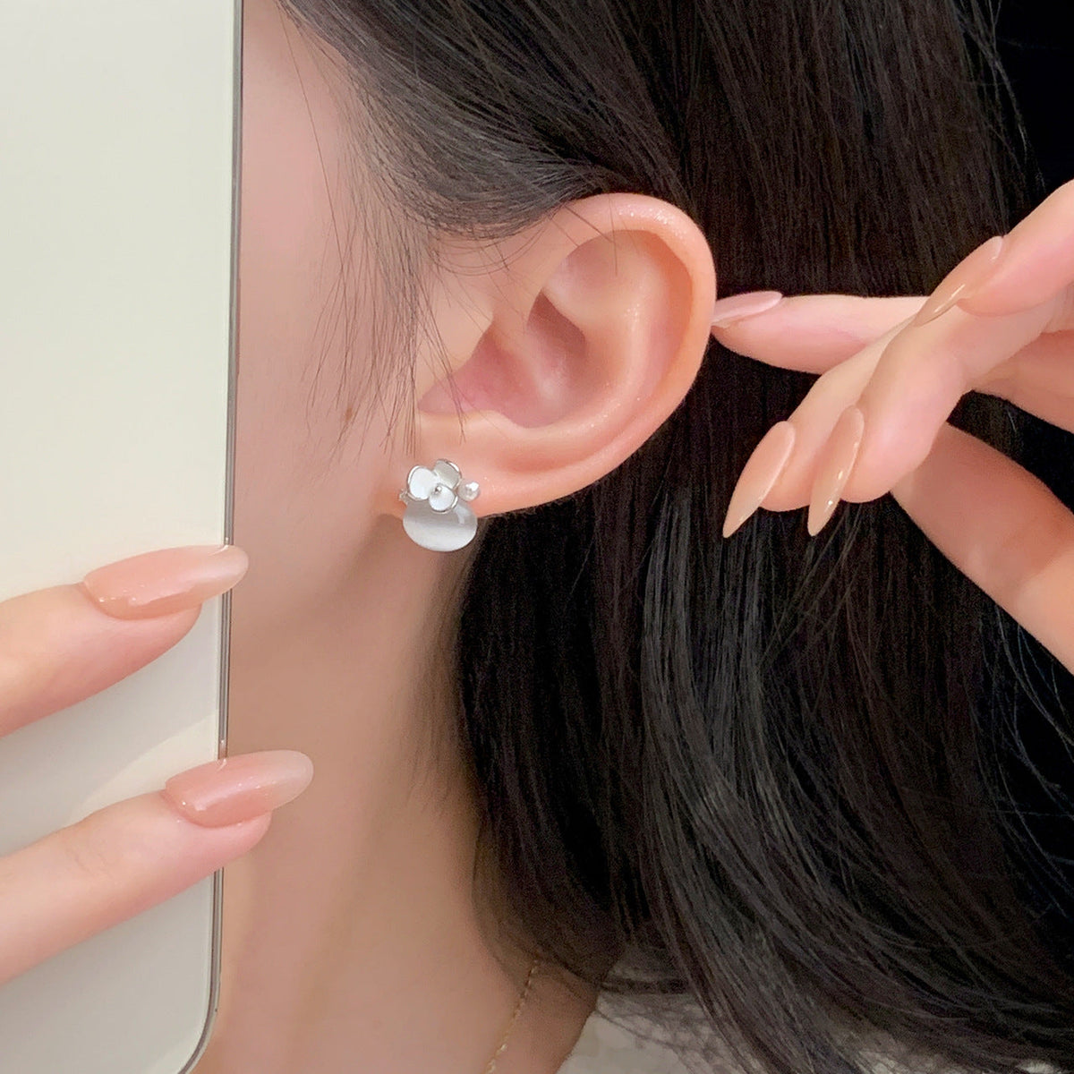 925 sterling silver flower earrings