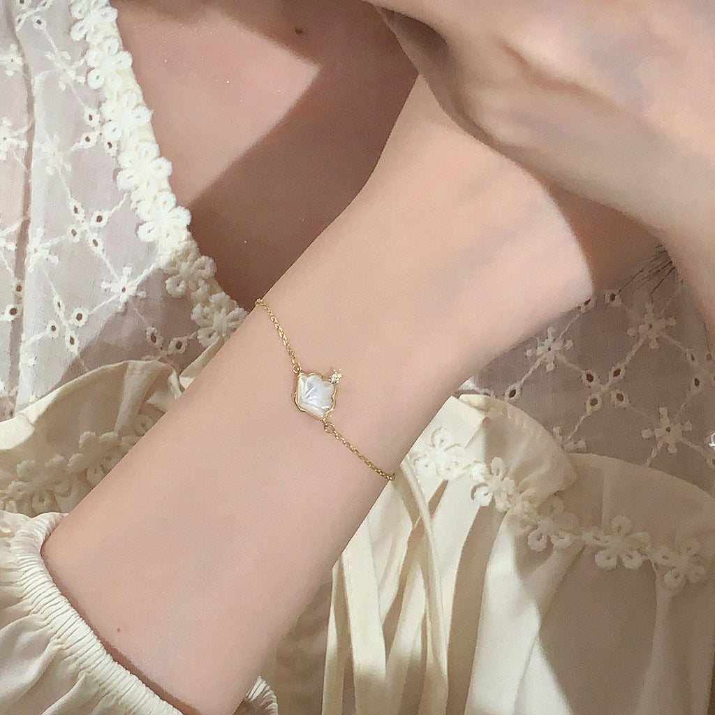 S925 sterling silver shell bracelet