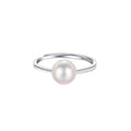 925 sterling silver pearl opening ring - silvery