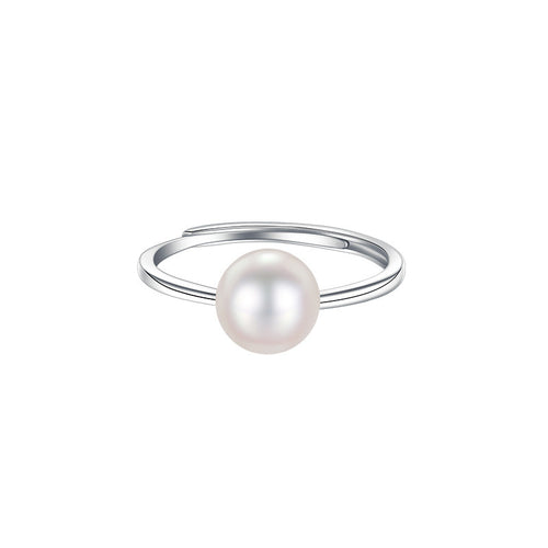 925 sterling silver pearl opening ring - silvery