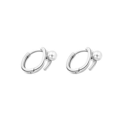 925 sterling silver ear buckle - silvery