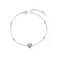 S925 Sterling Silver Moissanite Heart Bracelet