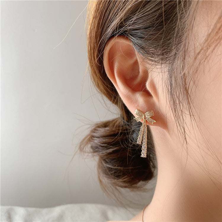 925 sterling silver bow earrings