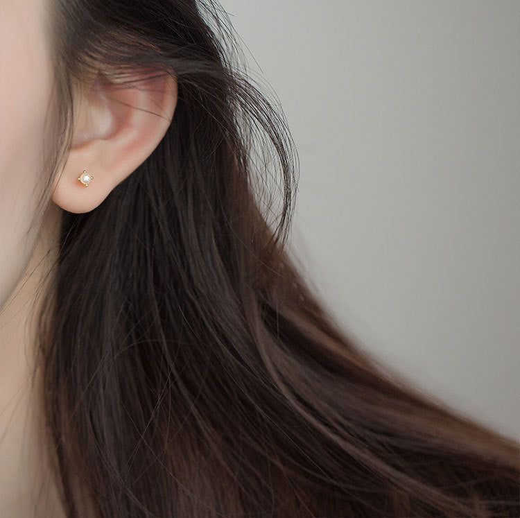 925 sterling silver pearl earrings