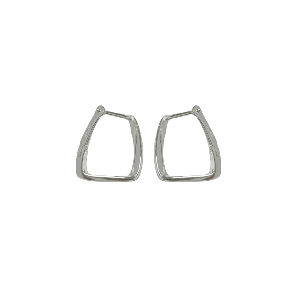 925 sterling silver square ear buckle - silvery