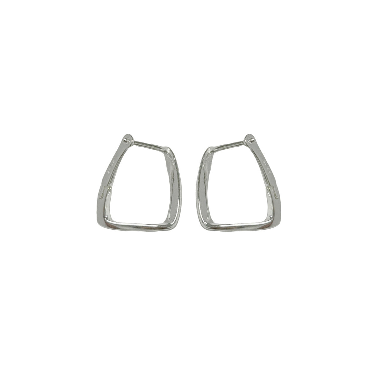 925 sterling silver square ear buckle - silvery