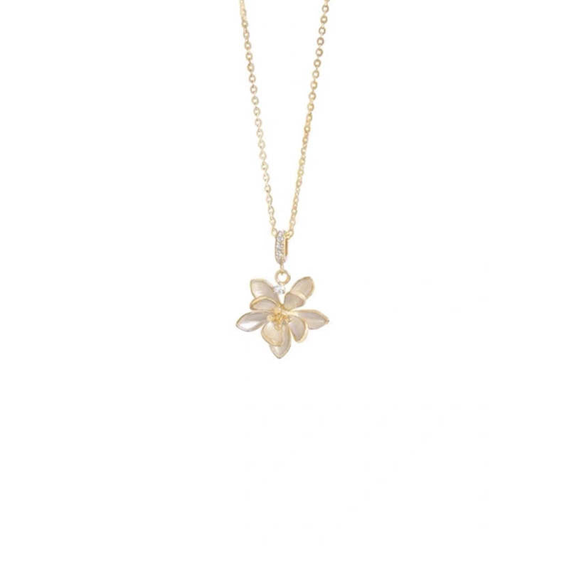 925 sterling silver lotus pendant necklace - golden