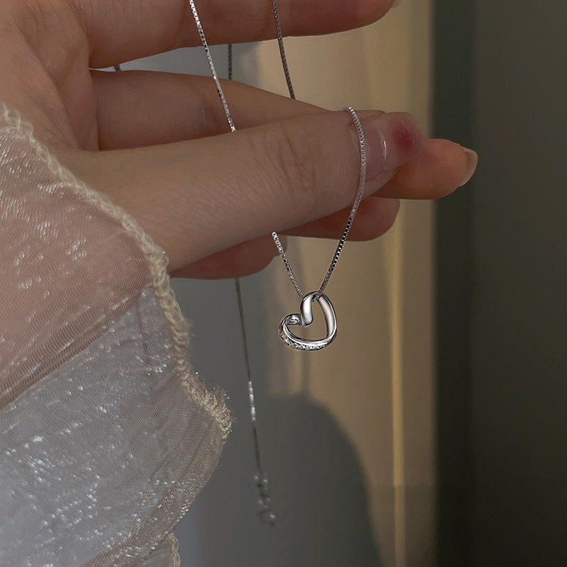 925 sterling silver heart-shaped necklace