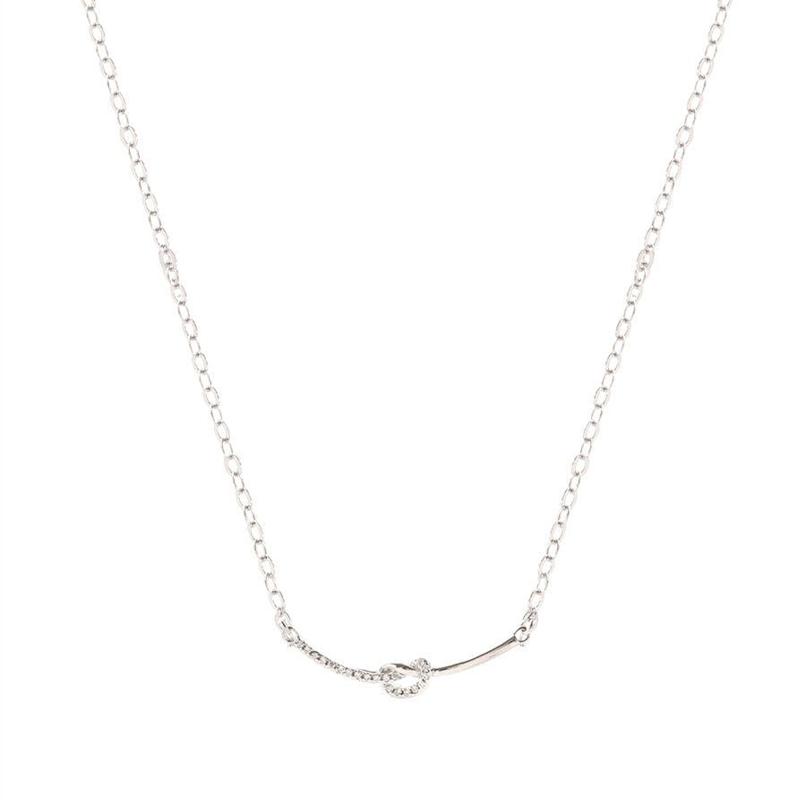 925 Sterling Silver Rope Knot Necklace - Silvery