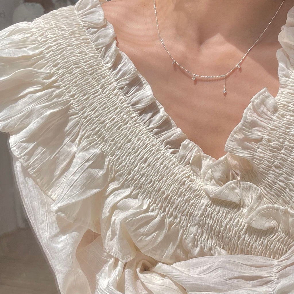 925 sterling silver tassel necklace - silvery
