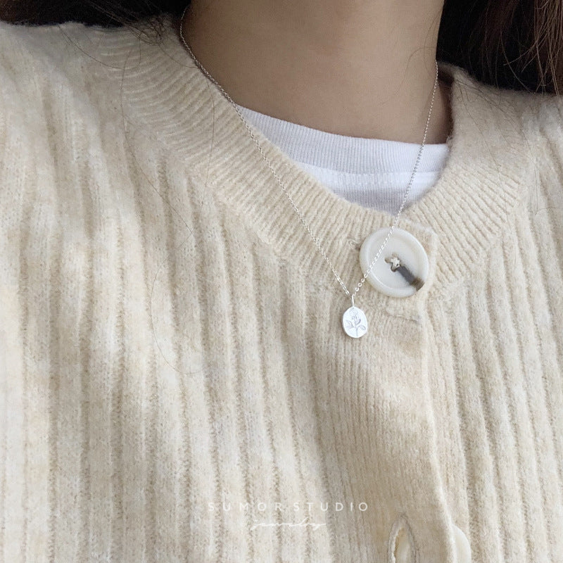 S925 Silver Rose Pendant Necklace
