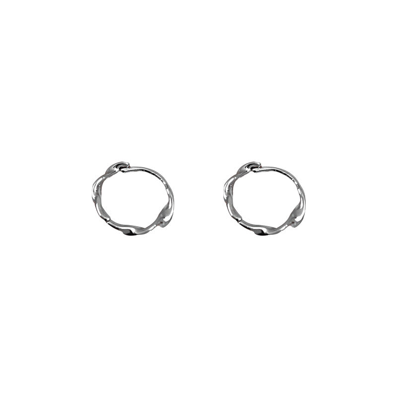 925 sterling silver circle ear buckle - silvery