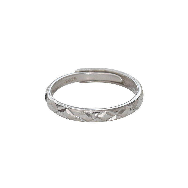 925 sterling silver open-end ring - silvery