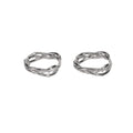 925 sterling silver ear buckle - silvery