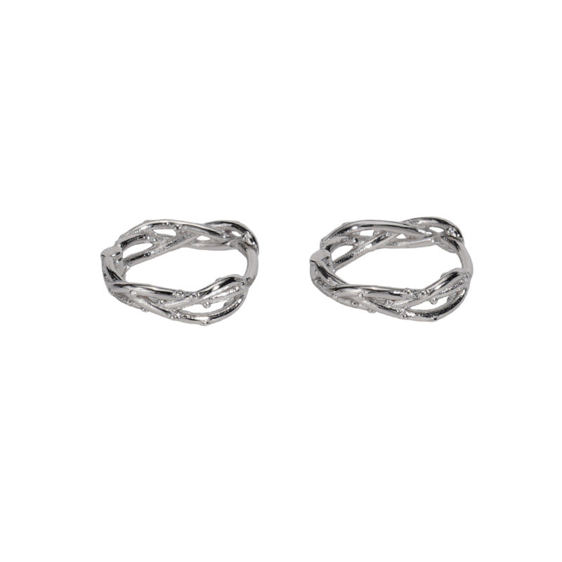 925 sterling silver ear buckle - silvery