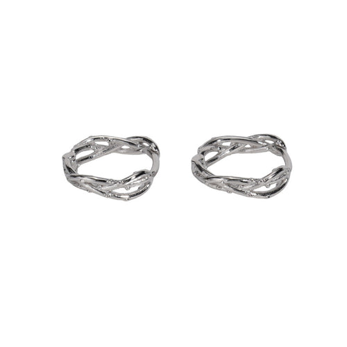 925 sterling silver ear buckle - silvery