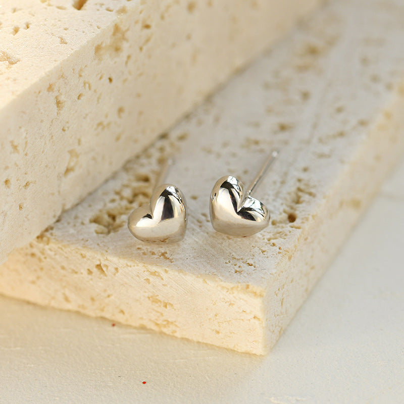 925 silver heart-shaped earrings