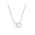 925 sterling silver geometric interlocking pendant necklace - silvery