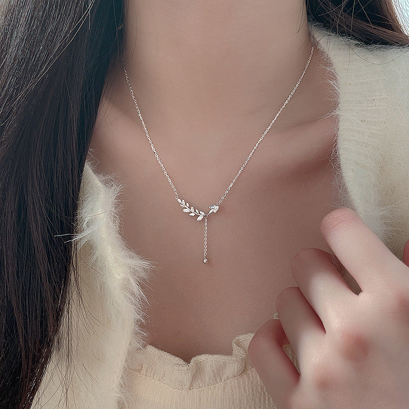 925 sterling silver wheat pendant necklace
