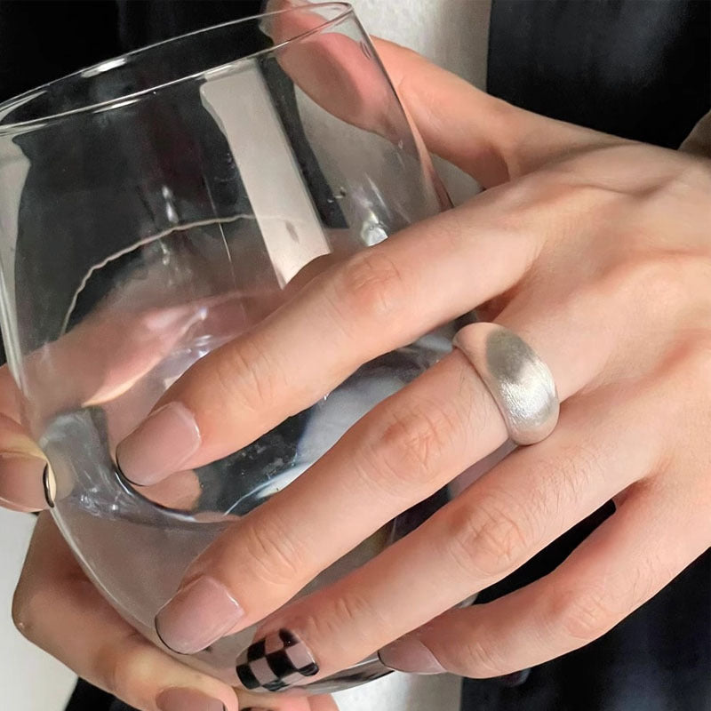 925 sterling silver open-end ring - silvery