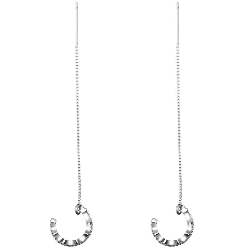 925 sterling silver ear line - silvery