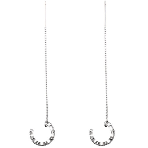 925 sterling silver ear line - silvery