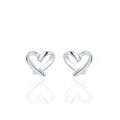 925 sterling silver heart-shaped earrings - silvery