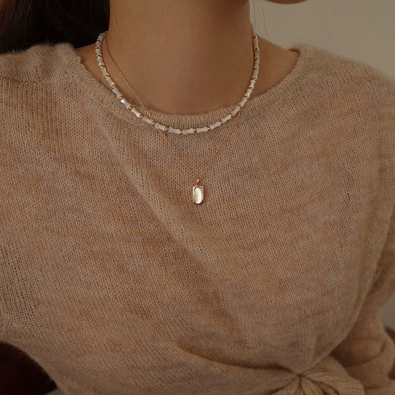 925 sterling silver shell pendant necklace
