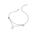 925 sterling silver ankle chain double layered - silvery