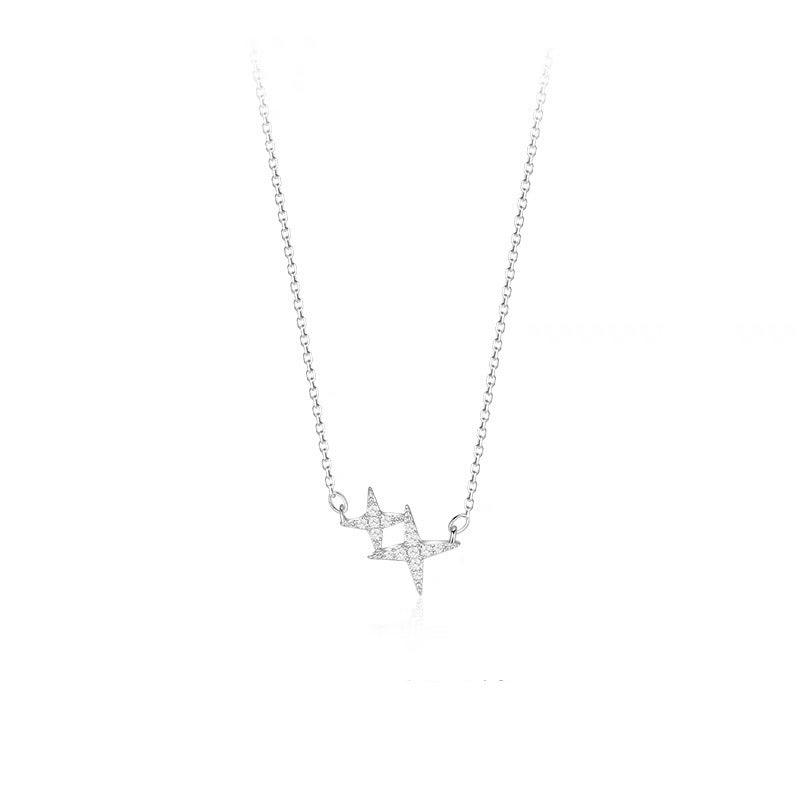 S925 sterling silver star pendant necklace