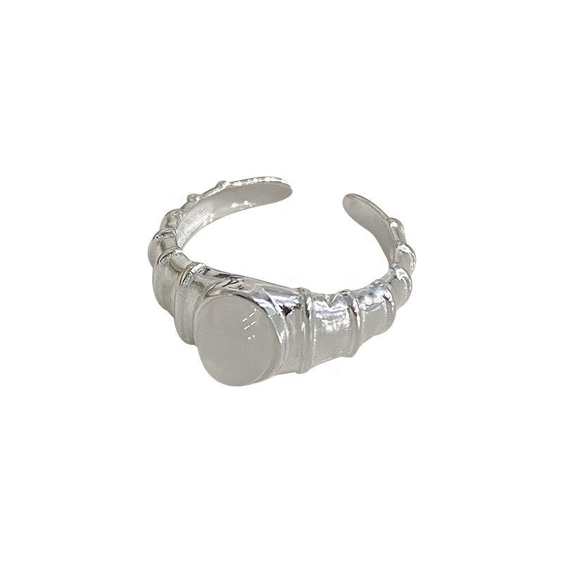 925 sterling silver chalcedony ring - silvery