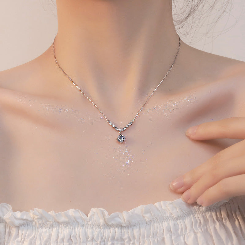 Sparkling Zirconia Necklace - Silver