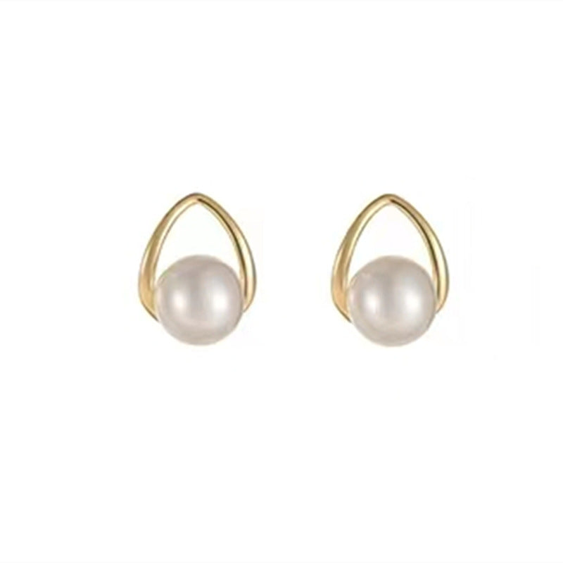 925 sterling silver imitation pearl earrings