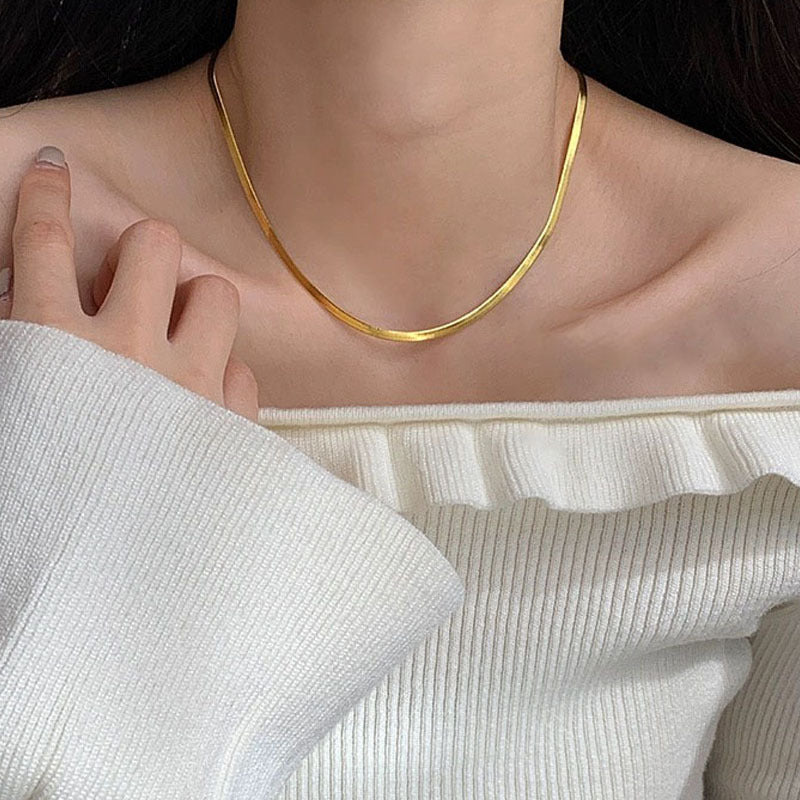 925 sterling silver snake bone chain necklace
