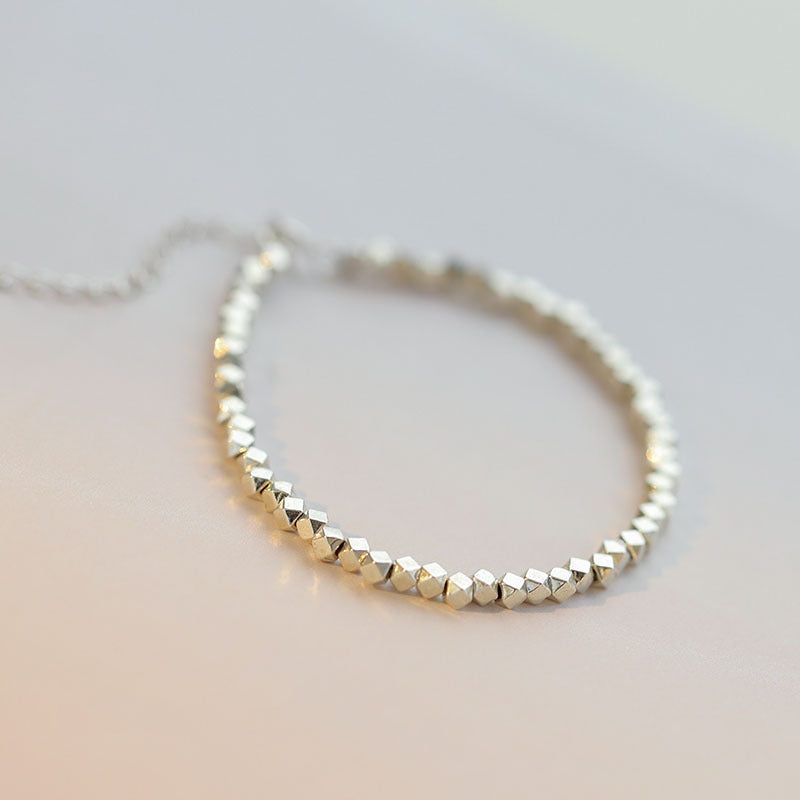 925 sterling silver broken silver bracelet - silvery