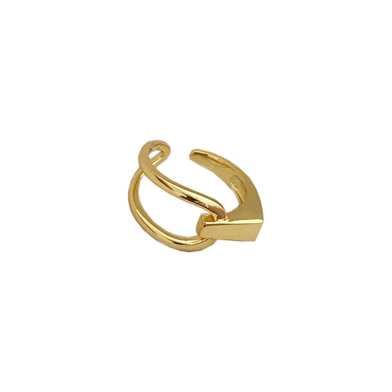 925 sterling silver asymmetrical open ring