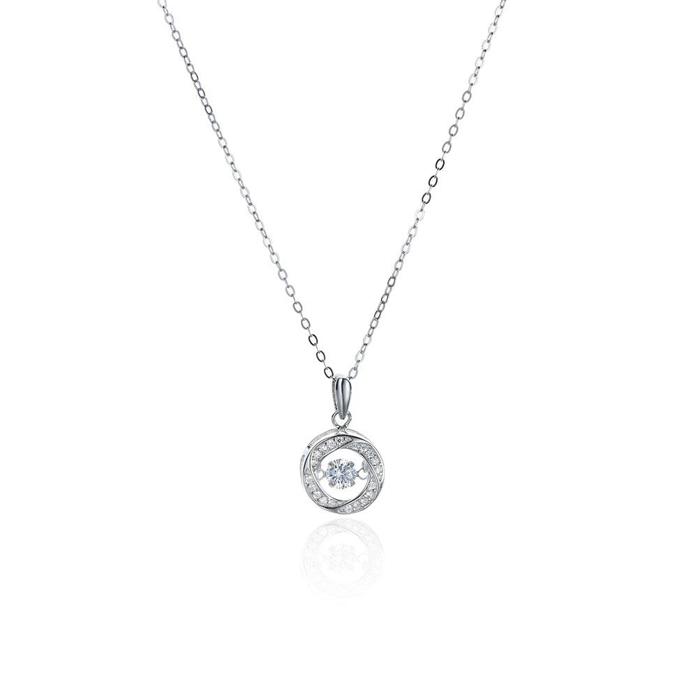925 sterling silver ring pendant necklace - silvery
