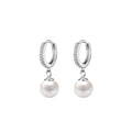 925 sterling silver imitation pearl ear buckle - silvery