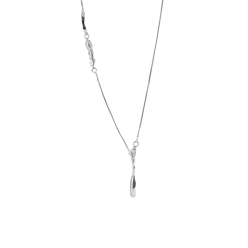 925 Silver Water Drop Pendant Necklace - Silvery