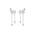 925 sterling silver flower earrings - silvery