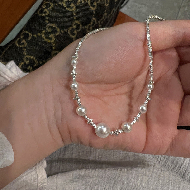 S925 Silver Artificial Pearl Necklace