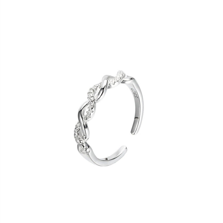 925 sterling silver open ring - silvery