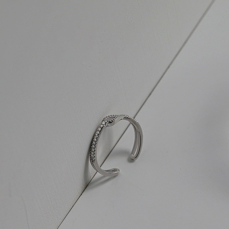 925 sterling silver sparkling zirconium ring