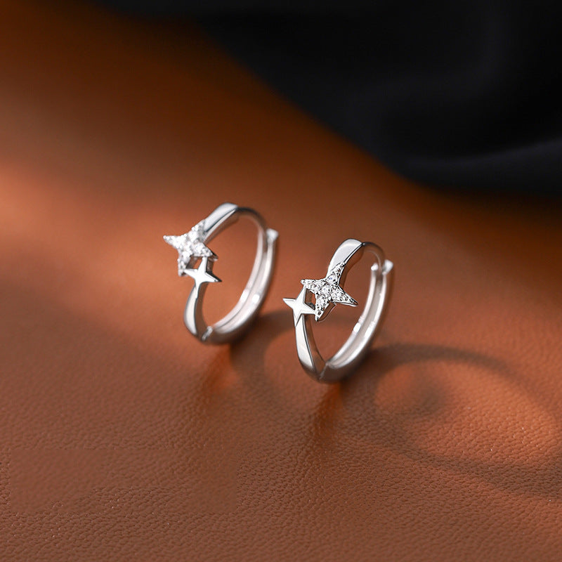 925 sterling silver ear buckle - silvery