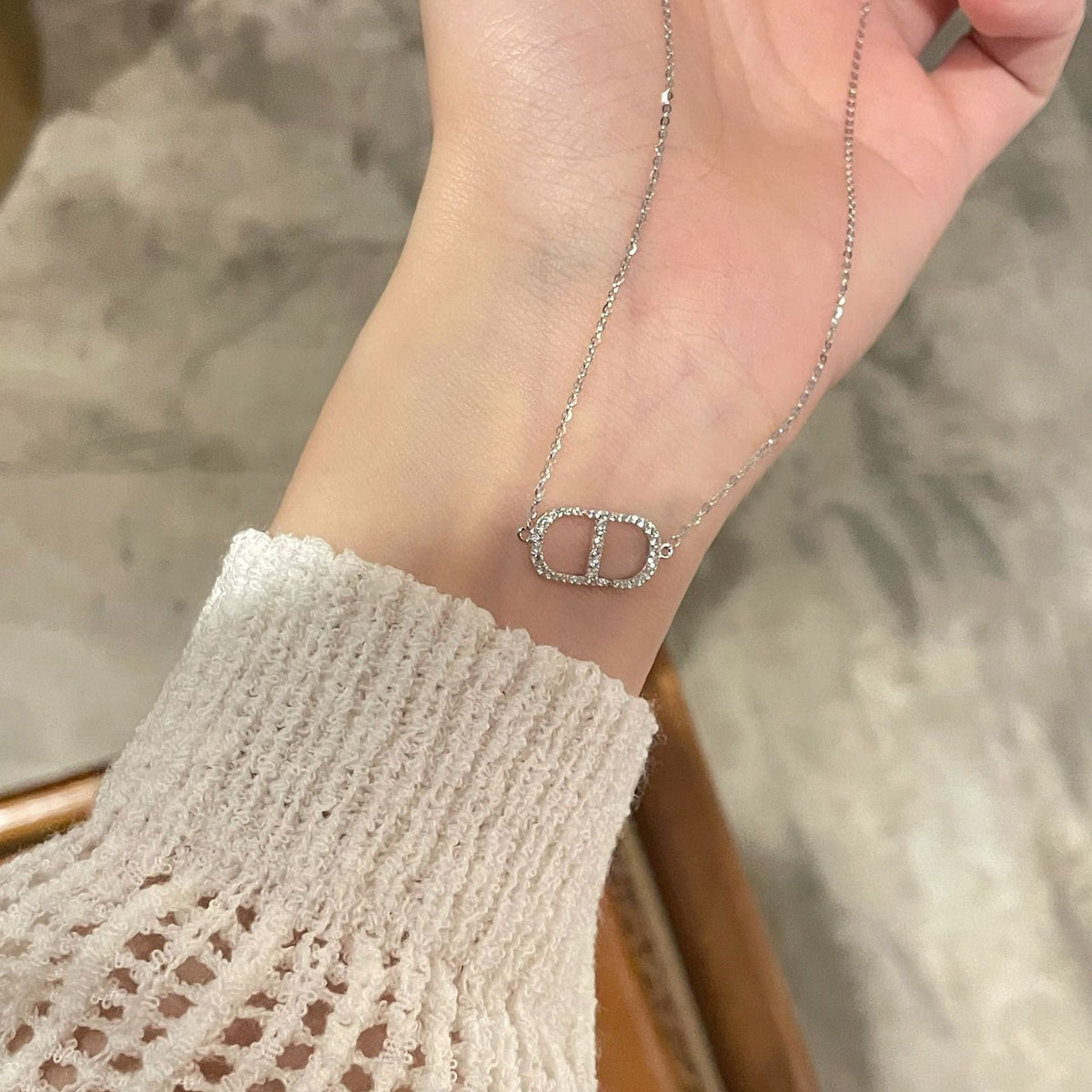 925 sterling silver simple temperament necklace